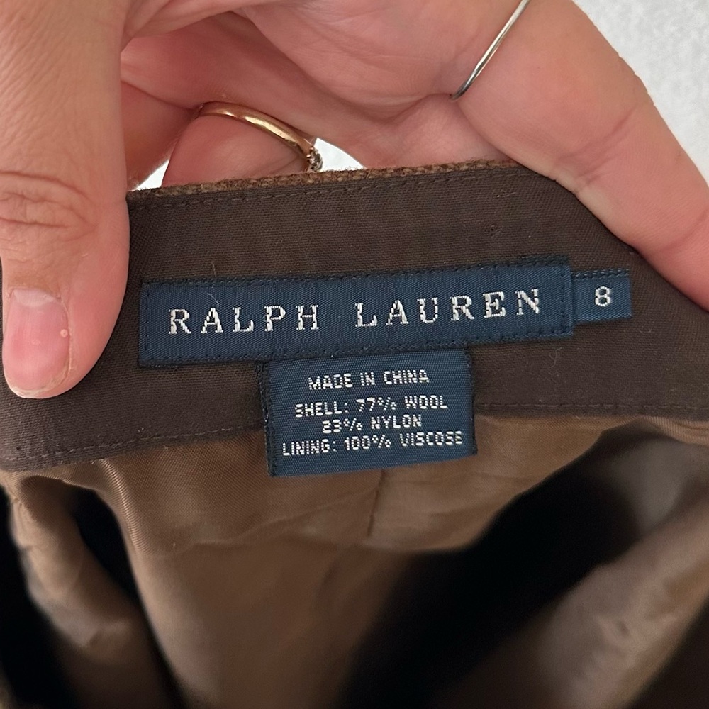VTG ralph lauren wool blend plaid knee length skirt - Picture 6 of 6